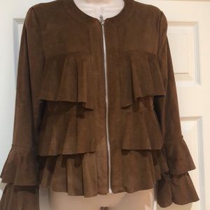 Like New INC Faux Suede Lined Jacket Sz PM